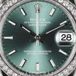 2022 ROLEX DATEJUST MINT GREEN DIAMOND BEZEL 31MM 278384RBR