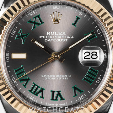 2019 ROLEX DATEJUST TWO TON WIMBLEDON DIAL 41MM 126333