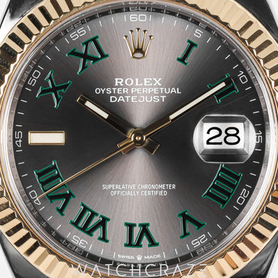 2019 ROLEX DATEJUST TWO TON WIMBLEDON DIAL 41 MM 126333