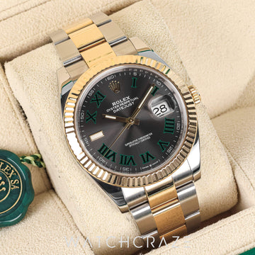2019 ROLEX DATEJUST TWO TON WIMBLEDON DIAL 41MM 126333