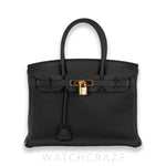 2016 HERMES BIRKIN 30 BLACK GOLD HARDWARE