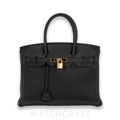 2016 HERMES BIRKIN 30 BLACK GOLD HARDWARE
