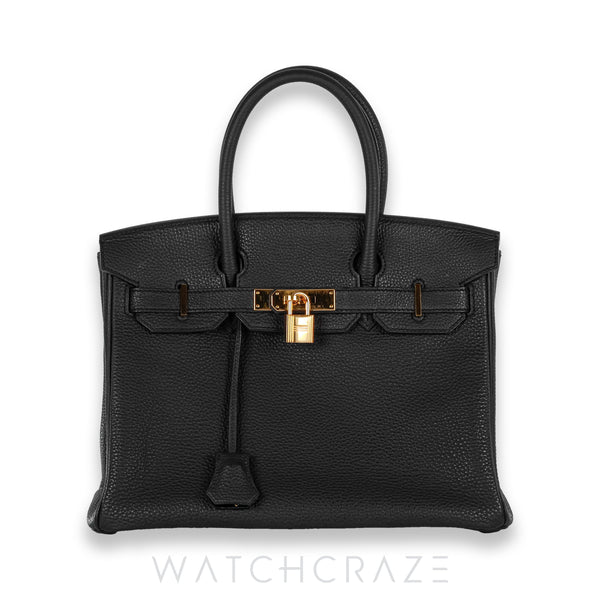 2016 HERMES BIRKIN 30 BLACK GOLD HARDWARE