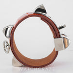 HERMES COLLIER DE CHEIN PALLADIUM PLATED ORANGE ALLIGATOR