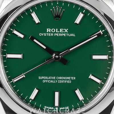 2024 ROLEX OYSTER PERPETUAL GREEN DIAL 31MM 277200