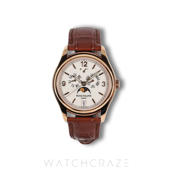 2020 PATEK PHILIPPE ANNUAL CALENDAR ROSE GOLD WHITE DIAL 39MM 5146R-001