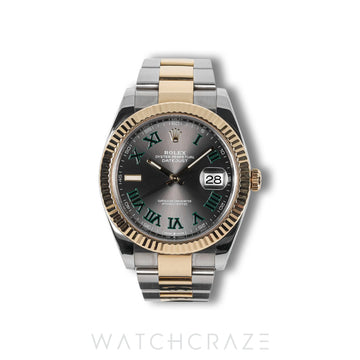 2019 ROLEX DATEJUST TWO TON WIMBLEDON DIAL 41MM 126333