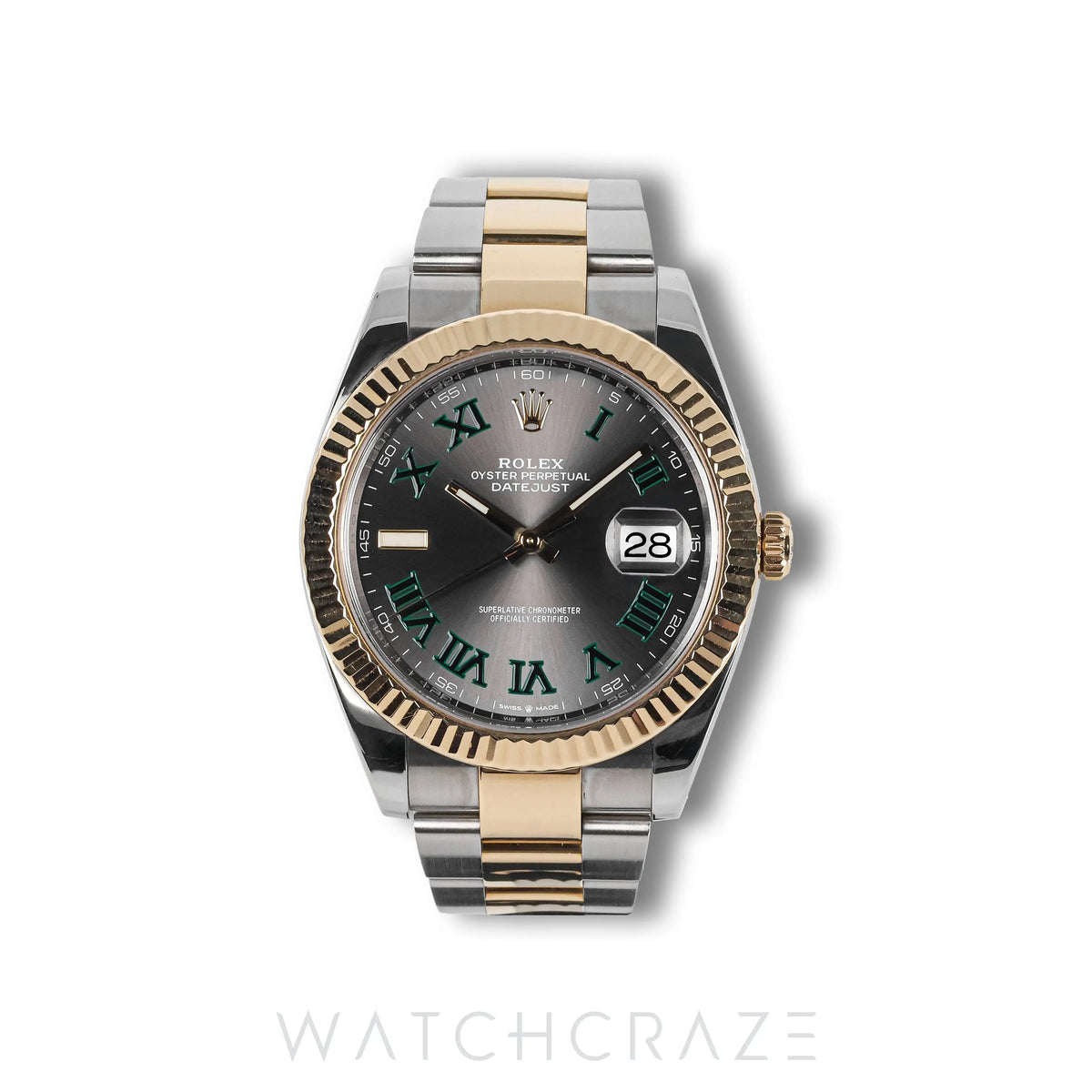2019 ROLEX DATEJUST TWO TON WIMBLEDON DIAL 41MM 126333
