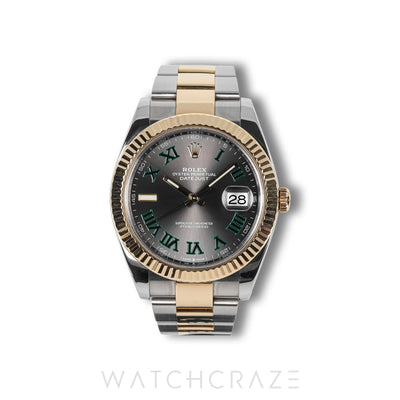 2019 ROLEX DATEJUST TWO TON WIMBLEDON DIAL 41MM 126333