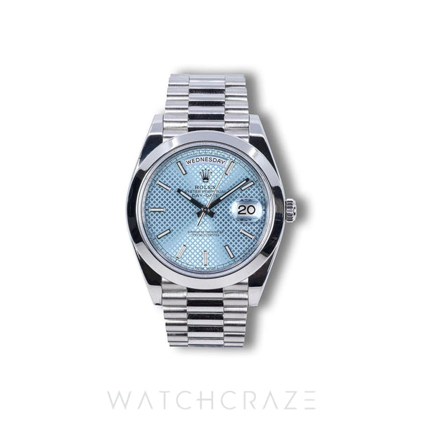 2019 ROLEX DAY-DATE PLATNIUM ICE BLUE DIAL 40MM 228206 DAYDATE