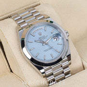 2019 ROLEX DAY-DATE PLATINUM ICE BLUE DIAL 40MM 228206 DAY-DATE