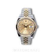 2025 ROLEX DATEJUST TWO TONE GOLD AND STEEL CHAMPAGNE DIAL 41MM 126333