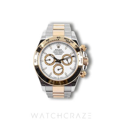 2025 ROLEX DAYTONA COSMOGRAPH TWO TONE YELLOW GOLD AND STEEL WHITE DIAL 40MM 126503