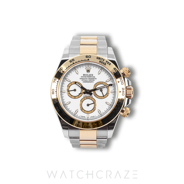 2025 ROLEX DAYTONA COSMOGRAPH TWO TONE YELLOW GOLD AND STEEL WHITE DIAL 40MM 126503