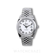 2025 ROLEX DATEJUST WHITE ROMAN DIAL 41MM 126300