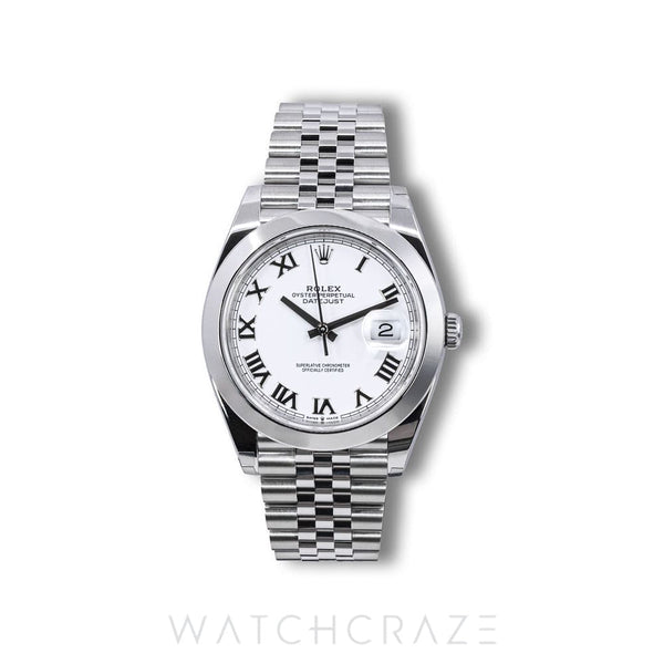 2025 ROLEX DATEJUST WHITE ROMAN DIAL 41MM 126300