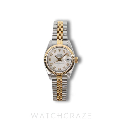 ROLEX LADIES DATEJUST YELLOW GOLD AND STEEL 28MM 69173