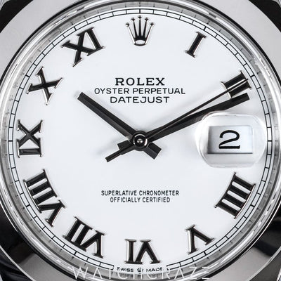 2025 ROLEX DATEJUST WHITE ROMAN DIAL 41MM 126300