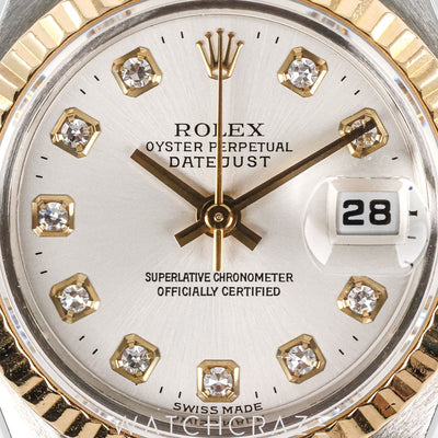 ROLEX LADIES DATEJUST YELLOW GOLD AND STEEL 28MM 69173