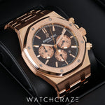 2017 AUDEMARS PIGUET ROYAL OAK ROSE GOLD CHOCOLATE DIAL 41MM 26331OR.OO.D821CR.01