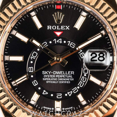 2021 ROLEX SKY-DWELLER OYSTERFLEX BLACK DIAL 42MM 326238