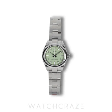 2025 ROLEX LADIES OYSTER PERPETUAL PISTACHIO DIAL 28MM 276200