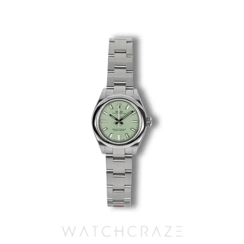 2025 ROLEX LADIES OYSTER PERPETUAL PISTACHIO DIAL 28MM 276200