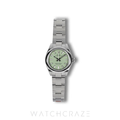 2025 ROLEX LADIES OYSTER PERPETUAL PISTACHIO DIAL 28M 276200