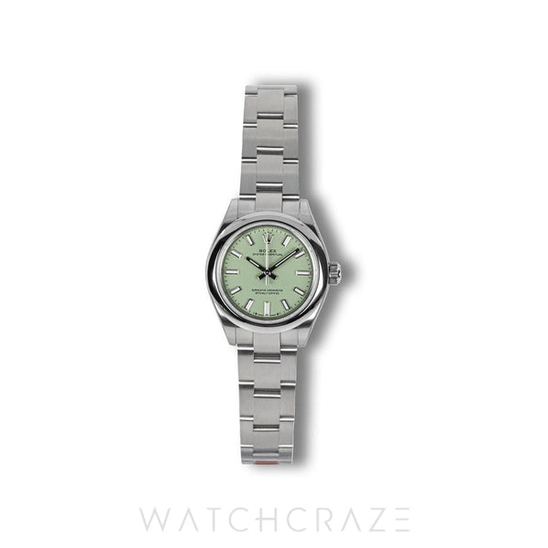 2025 ROLEX LADIES OYSTER PERPETUAL PISTACHIO DIAL 28M 276200