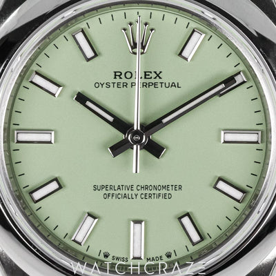 2025 ROLEX LADIES OYSTER PERPETUAL PISTACHIO DIAL 28M 276200
