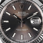 2018 ROLEX DATEJUST GREY DIAL FLUTED JUBILEE 41MM 126334