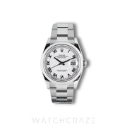 2025 ROLEX DATEJUST WHITE ROMAN DIAL 36MM 126200