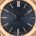 2024 AUDEMARS PIGUET ROYAL OAK ROSE GOLD BLUE DIAL 41MM (STICKERS APPLIED) 15400OR.OO.1220OR.03