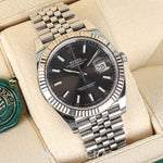 2018 ROLEX DATEJUST GREY DIAL FLUTED JUBILEE 41MM 126334