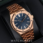 2024 AUDEMARS PIGUET ROYAL OAK ROSE GOLD BLUE DIAL 41MM (STICKERS APPLIED) 15400OR.OO.1220OR.03