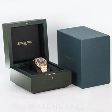 2024 AUDEMARS PIGUET ROYAL OAK ROSE GOLD BLUE DIAL 41MM (STICKERS APPLIED) 15400OR.OO.1220OR.03