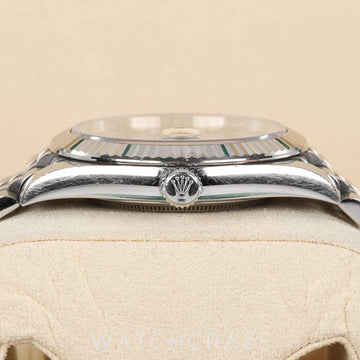 2018 ROLEX DATEJUST GREY DIAL FLUTED JUBILEE 41MM 126334