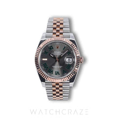 2023 ROLEX DATEJUST TWO TONE ROSE GOLD AND STEEL WIMBLEDON DIAL 41MM 126331