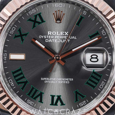 2023 ROLEX DATEJUST TWO TONE ROSE GOLD AND STEEL WIMBLEDON DIAL 41MM 126331