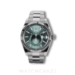 2025 ROLEX SKYDWELLER FLUTED OYSTER GREEN DIAL 42MM 336934