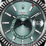 2025 ROLEX SKYDWELLER FLUTED OYSTER GREEN DIAL 42MM 336934
