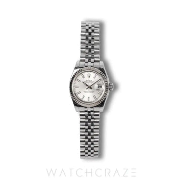 2007 ROLEX LADIES DATEJUST FLUTED JUBILEE SILVER DIAL 26MM 179174