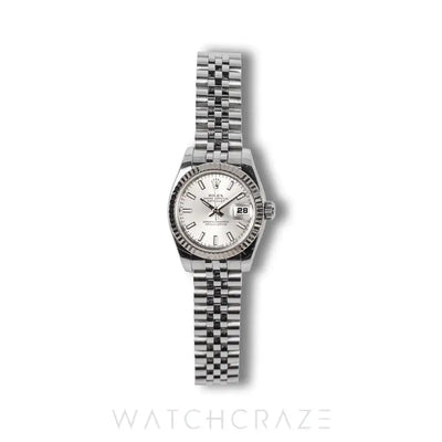 2007 ROLEX LADIES DATEJUST FLUTED JUBILEE SILVER DIAL 26MM 179174