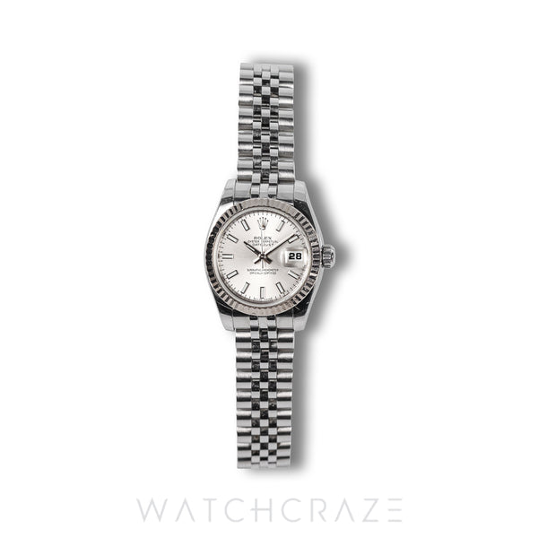 2007 ROLEX LADIES DATEJUST FLUTED JUBILEE SILVER DIAL 26MM 179174