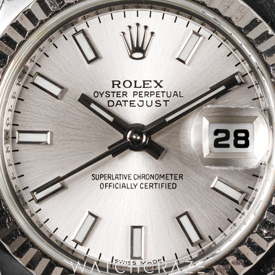 2007 ROLEX LADIES DATEJUST FLUTED JUBILEE SILVER DIAL 26MM 179174