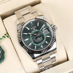 2025 ROLEX SKYDWELLER FLUTED OYSTER GREEN DIAL 42MM 336934
