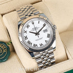 2023 ROLEX DATEJUST FLUTED JUBILEE WHITE ROMAN DIAL 41MM 126334