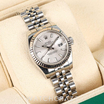 2007 ROLEX LADIES DATEJUST FLUTED JUBILEE SILVER DIAL 26MM 179174