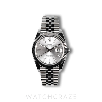 2025 ROLEX DATEJUST FLUTED JUBILEE SILVER DIAL 41MM 126334