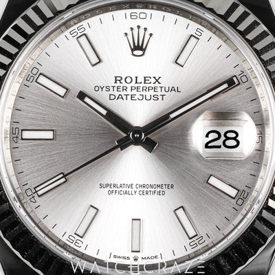 2025 ROLEX DATEJUST FLUTED JUBILEE SILVER DIAL 41MM 126334